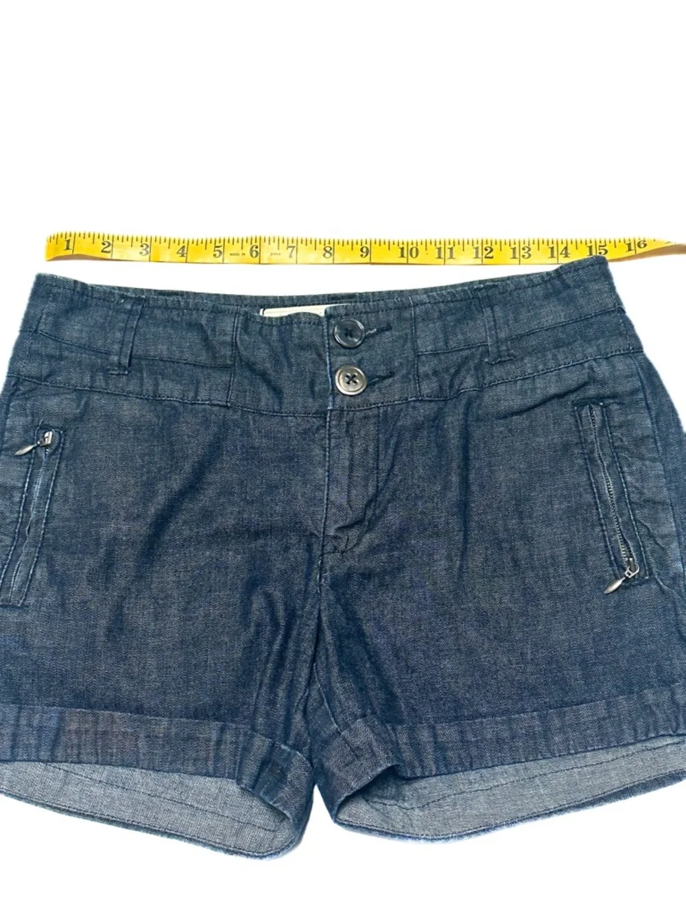 Anthropologie Daughters of the Liberation 100% Cotton Denim Trouser Midi Shorts - Picture 10 of 11